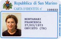 carda d'identit&agrave; sammarinese